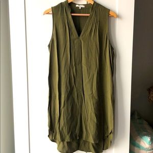 Madewell, sleeveless olive green dress